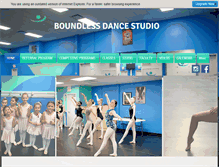 Tablet Screenshot of boundlessdancestudio.com